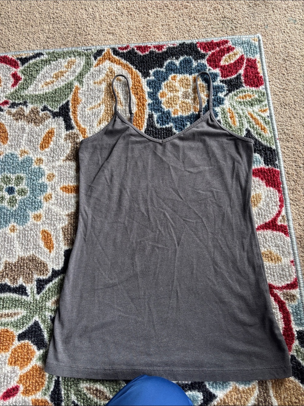 attention Gray V-Neck Camisole with Adjustable Straps